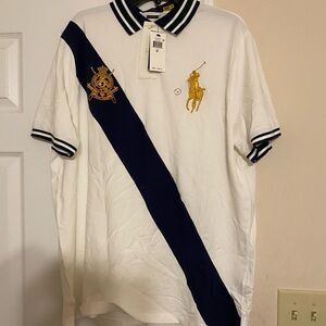 Classic White and Blue Polo Shirt